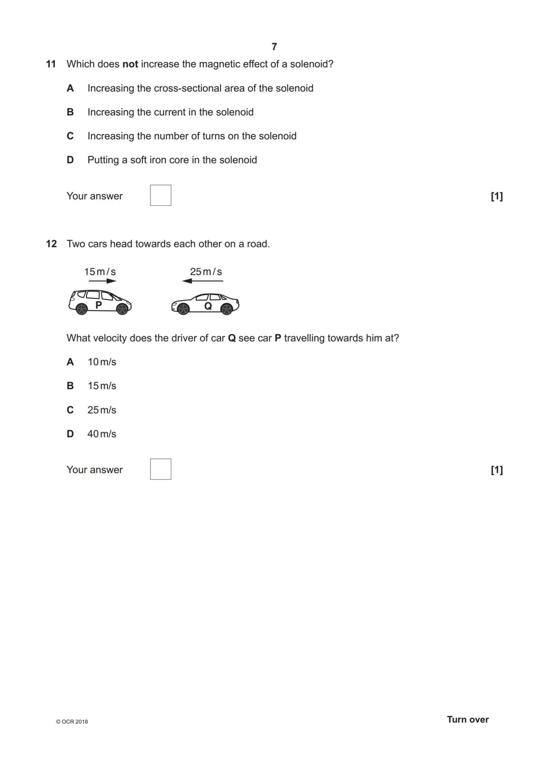 70247 8 3 3 2 5*
OCR
Oxford Cambridge and RSA
H
GCSE (9-1) Physics A (Gateway Science)
J249/03 Paper 3, P1 - P4 and P9 (Higher Tier)
Wednesd