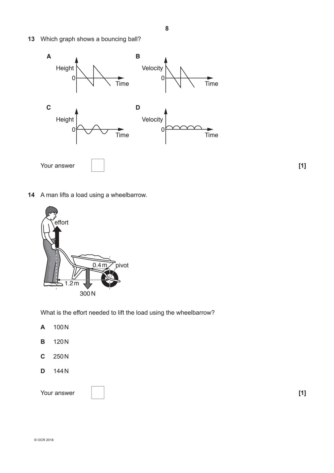 70247 8 3 3 2 5*
OCR
Oxford Cambridge and RSA
H
GCSE (9-1) Physics A (Gateway Science)
J249/03 Paper 3, P1 - P4 and P9 (Higher Tier)
Wednesd