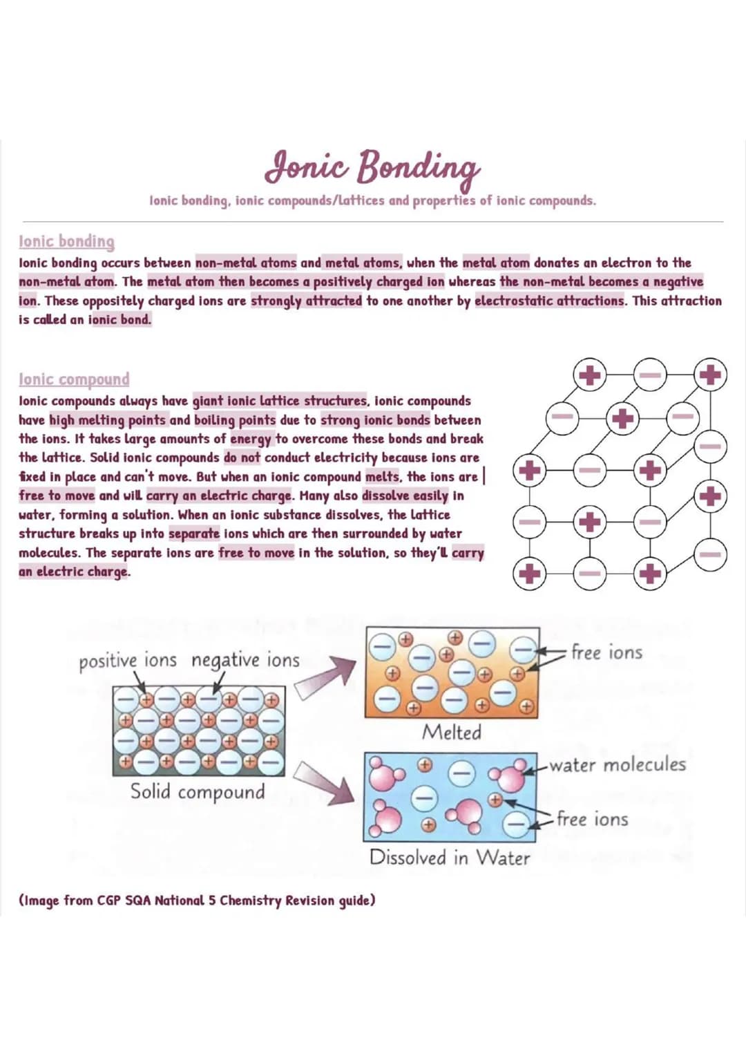 Jonic Bonding
lonic bonding, ionic compounds/Lattices and properties of ionic compounds.
Ionic bonding
lonic bonding occurs between non-meta