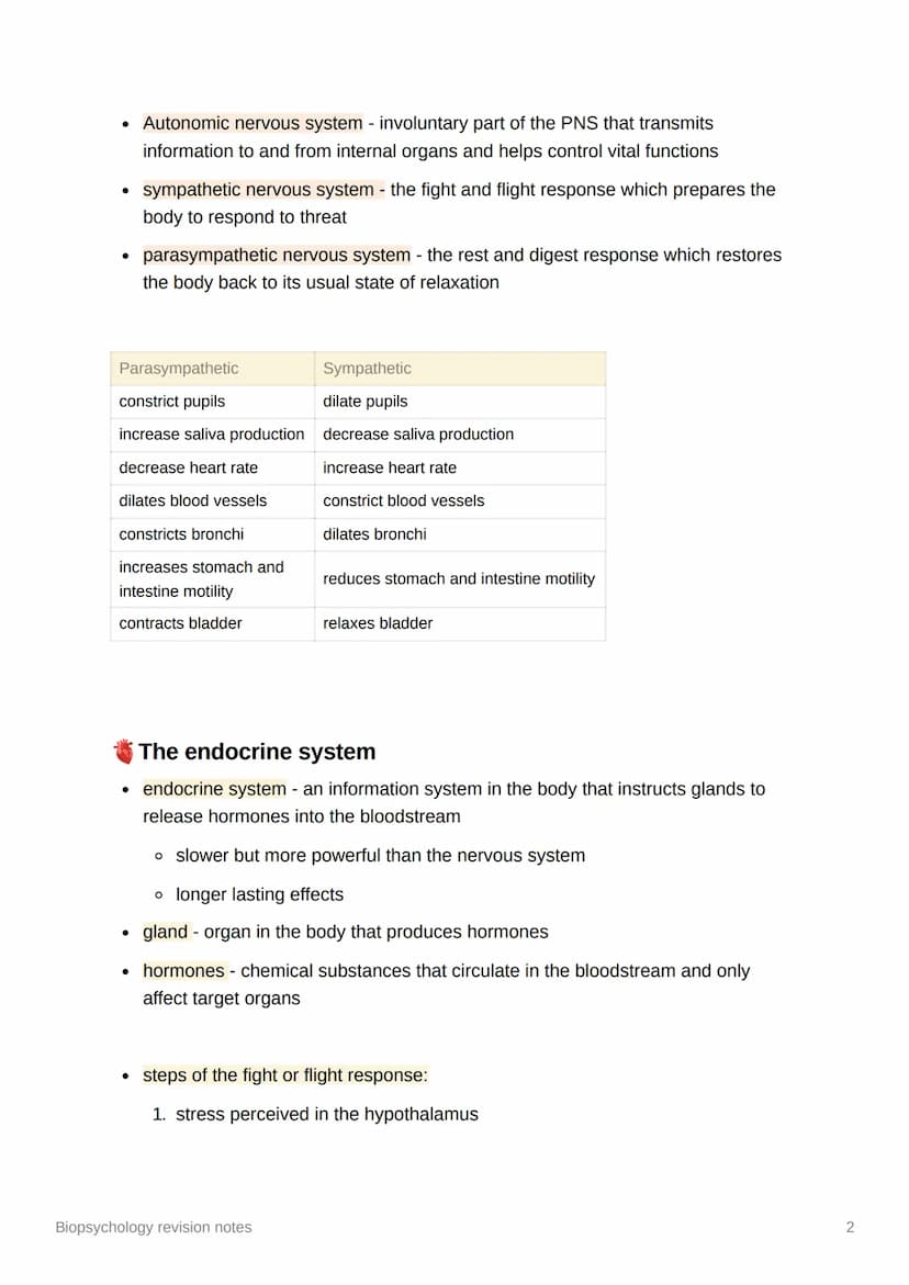 Biopsychology revision notes
●
The nervous system
human nervous system - a specialised network of cells making up our internal
communication