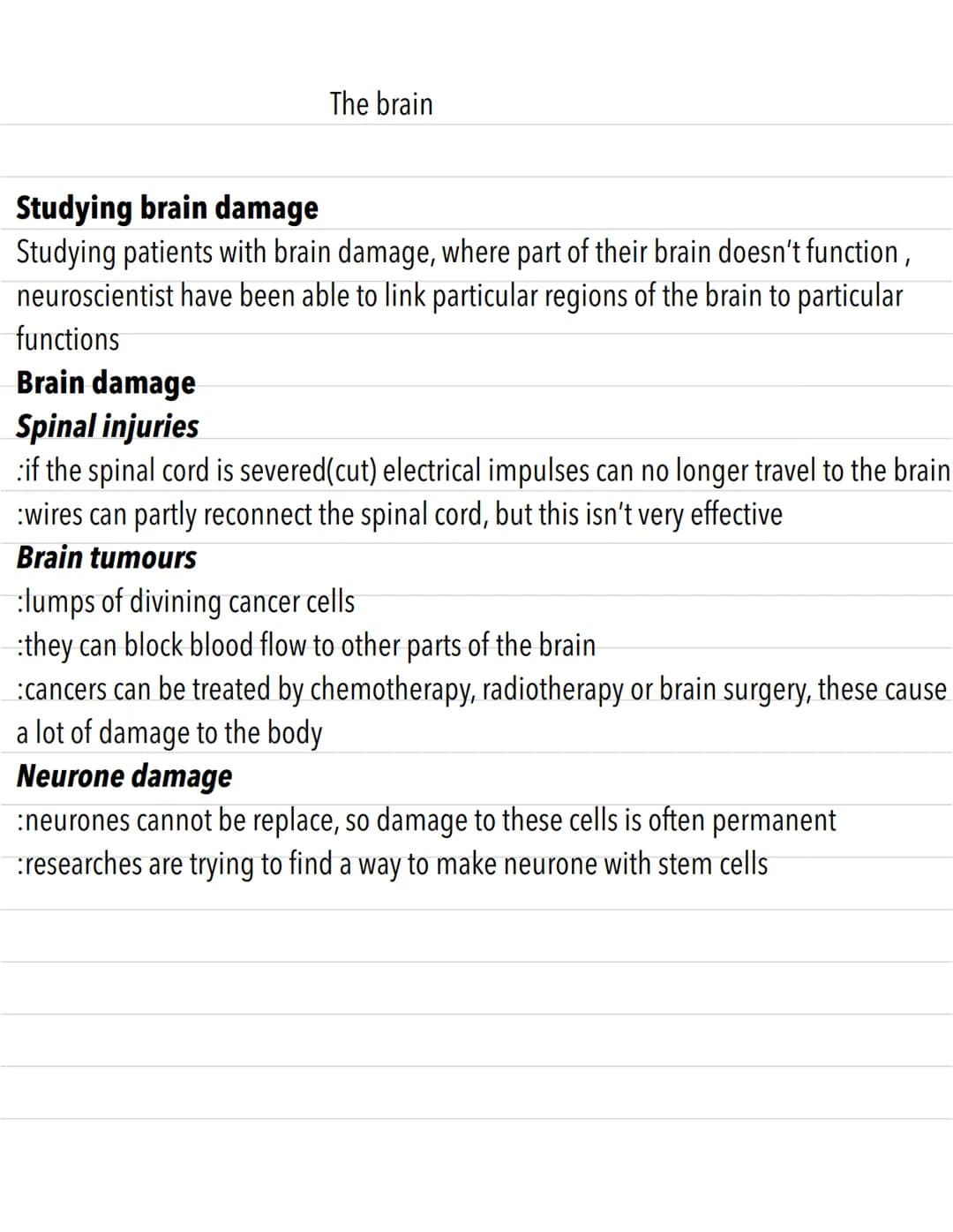 The brain
=
it controls all conscious and unconscious thoughts in order to keep an organism
alive
:the brain is delicate and complicated
:tr