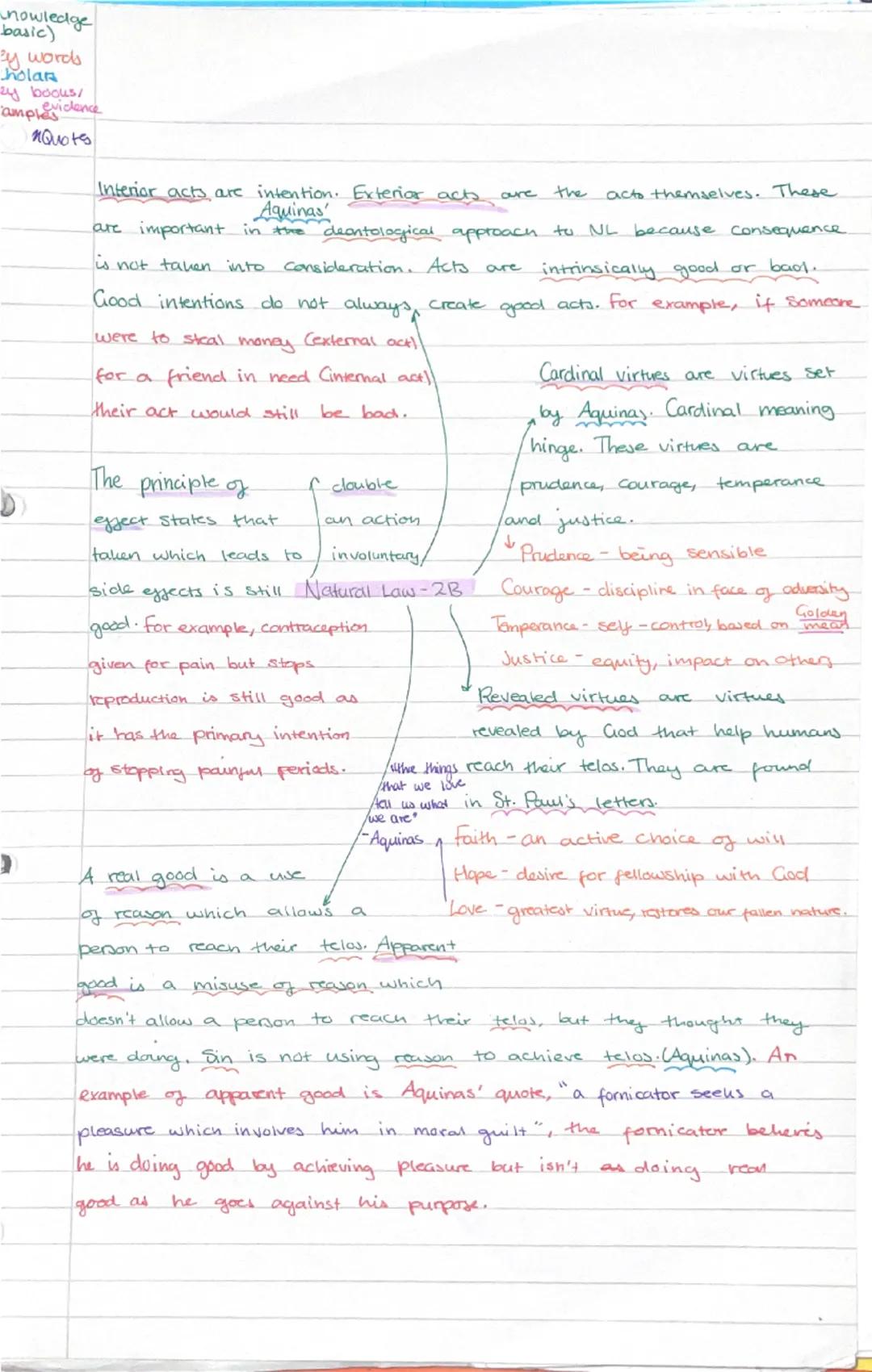 Reason
-Divine = infallible
-Human fallible
-Can use reason to
identify and fulfill
purpose
-Reason innate
Synderesis rule reason will
allow