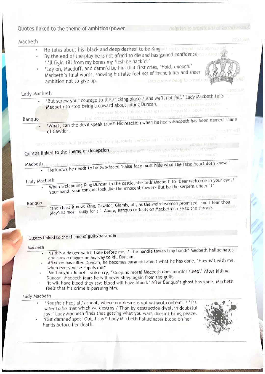 GCSE AQA ENGLISH LITERATURE MACBETH QUOTES