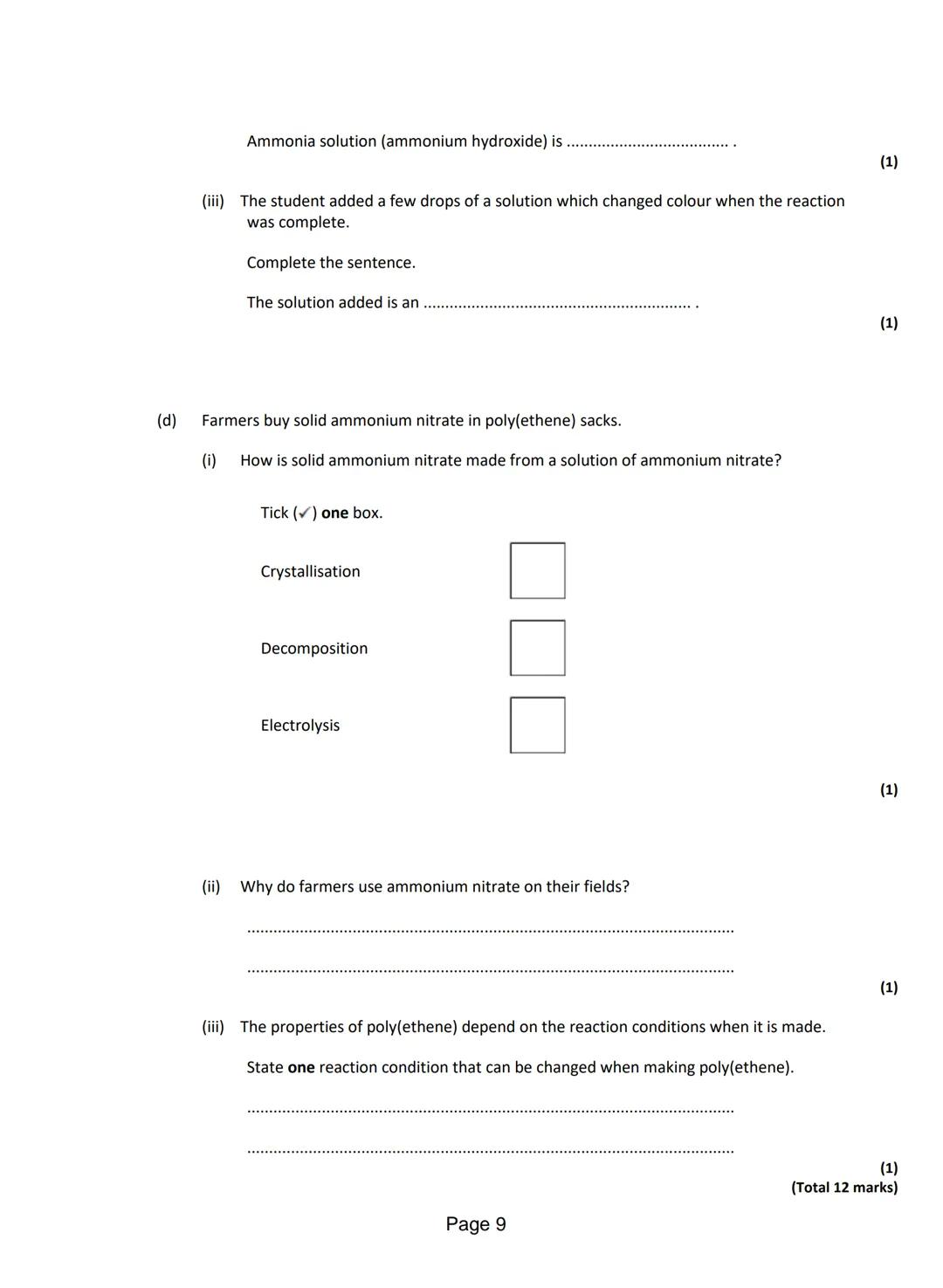 Q1.This question is about different substances and their structures.
(a) Draw one line from each statement to the diagram which shows the st