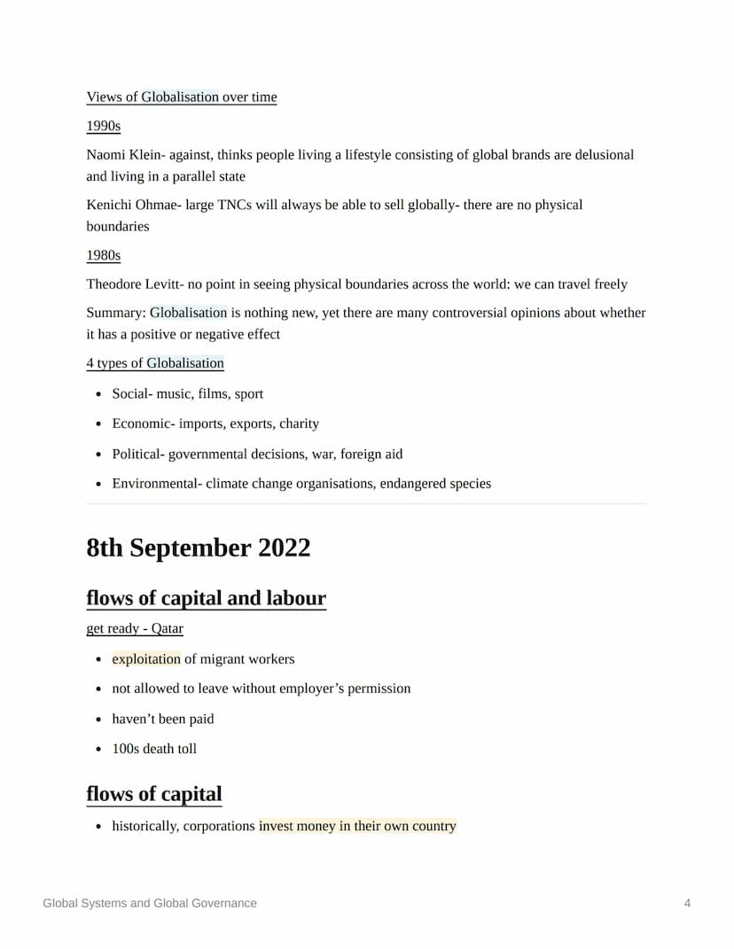 HOT THE
Global Systems and Global
Governance
notes
Ⓒsubject
human geography
Last edited time @March 22, 2023 8:27 PM
deadline
status
© type
