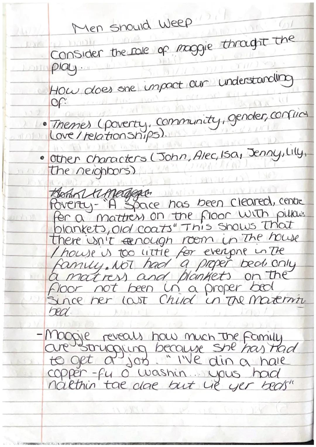 Higher English Men should weep roles