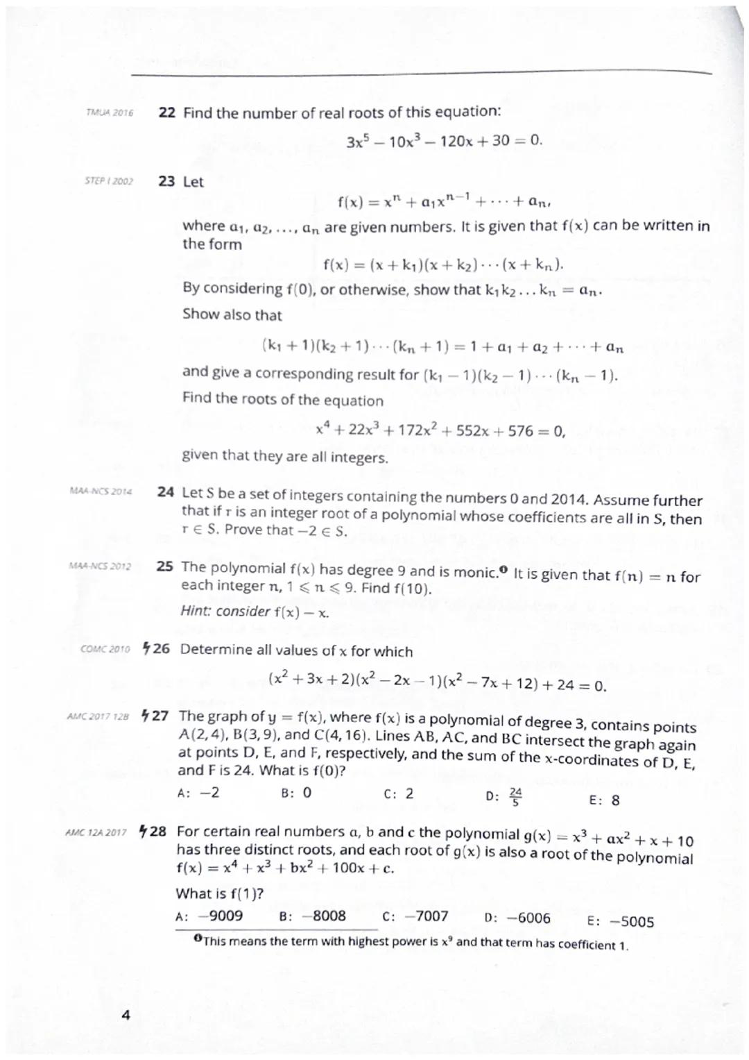 3.1 Factor theorem
Key Points
The questions in this section are focussed on the "factor theorem":
If f(x) is a polynomial, then
3.1. Factor 