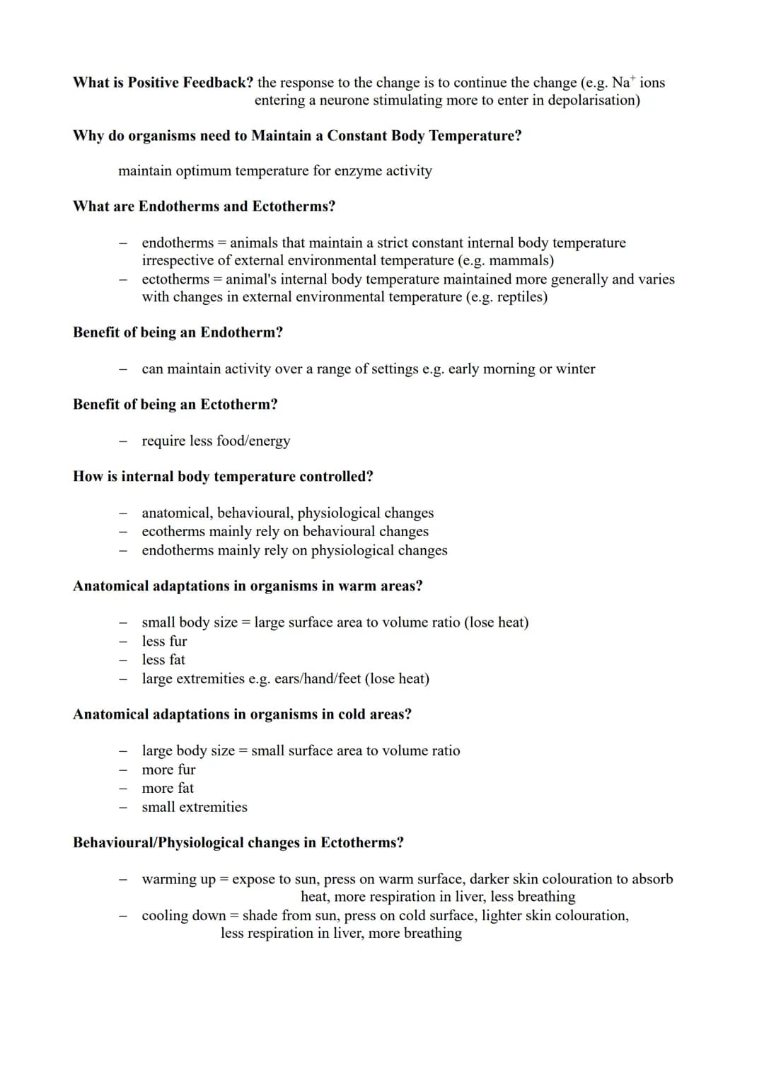 Module 6 (Response to Stimuli) Revision Notes
What is a Stimuli? a change in the internal or external environment
Why do Organisms need to R