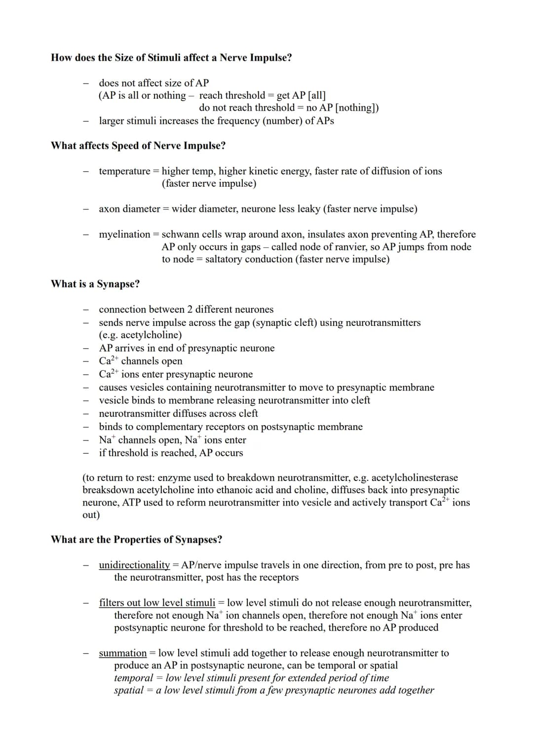 Module 6 (Response to Stimuli) Revision Notes
What is a Stimuli? a change in the internal or external environment
Why do Organisms need to R