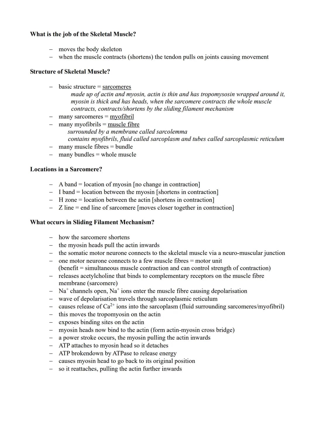 Module 6 (Response to Stimuli) Revision Notes
What is a Stimuli? a change in the internal or external environment
Why do Organisms need to R