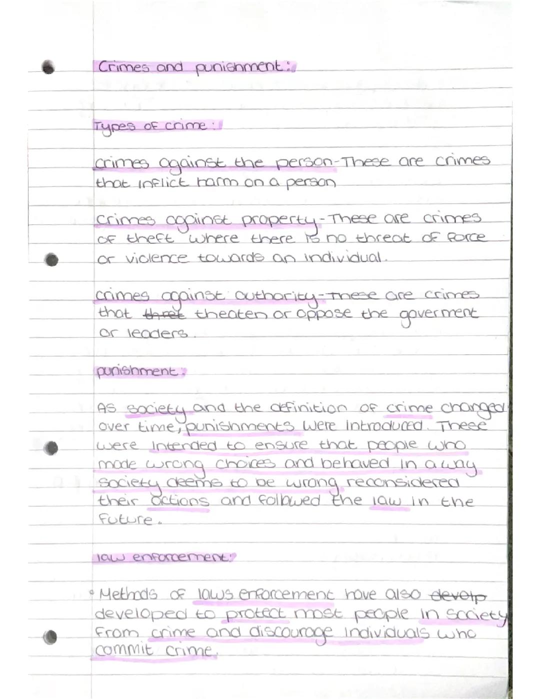 Crime and punishment history revision 