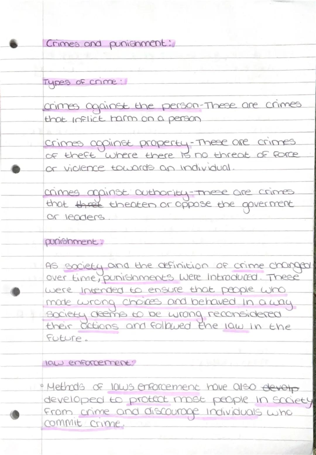 Crimes and punishment...
Types of crime !!
crimes against the person - These are crimes.
that inflict harm on a person.
crimes against prope