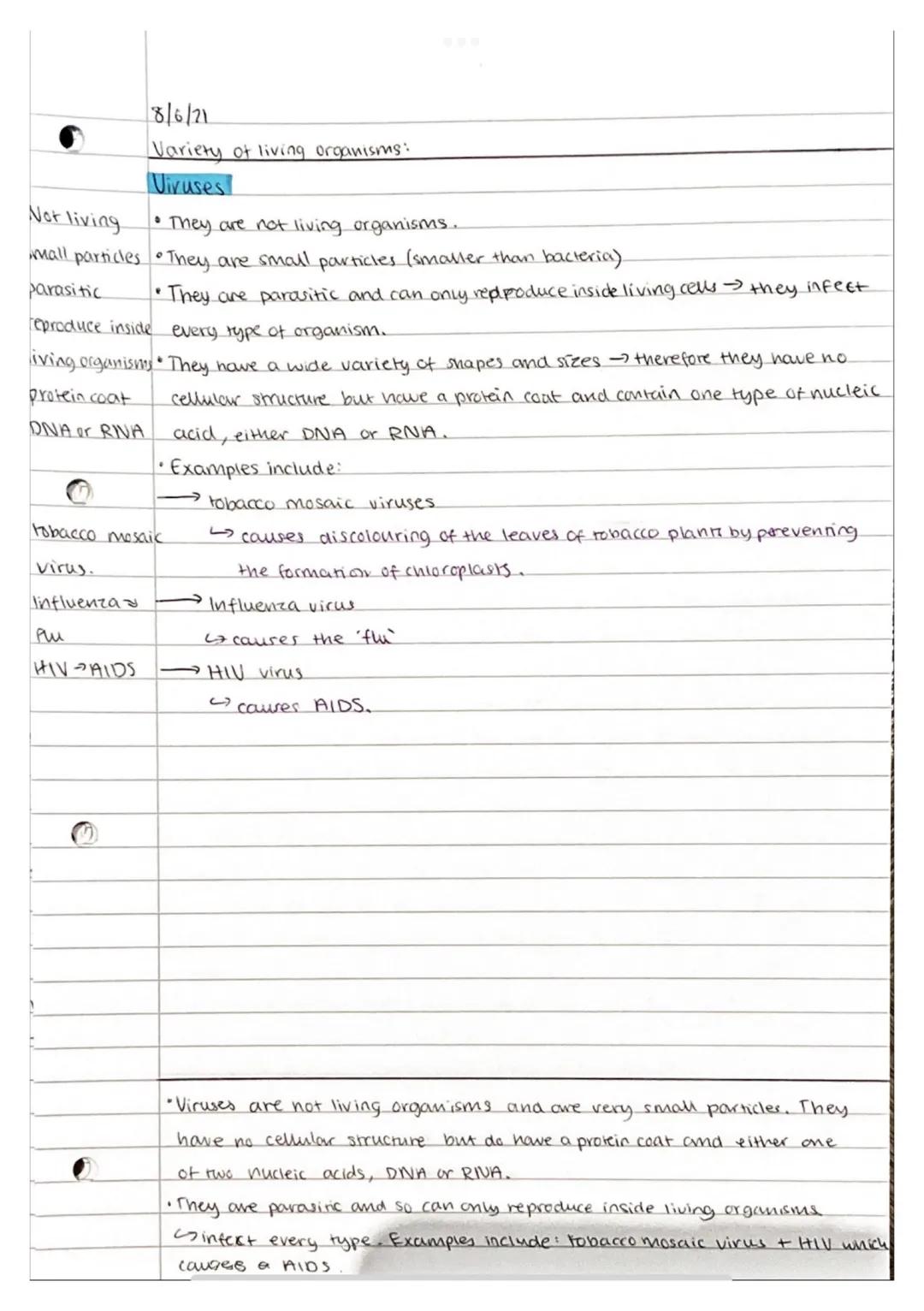 8/6/21
Variety of living organisms:
Fungi
Multicellular • They are multicellular (yeast is an example of a single-celled fungi)
Mycelium •Th