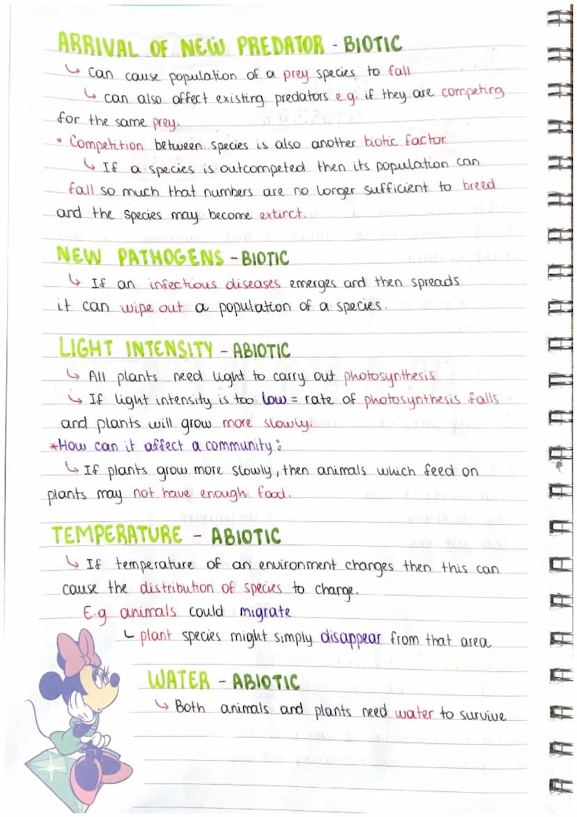 BIOTIC & ABIOTIC FACTORS
I living parts of the environment (non-living parts.
BIOTIC
→ Availability of food
→ New predators
→ New pathogens.