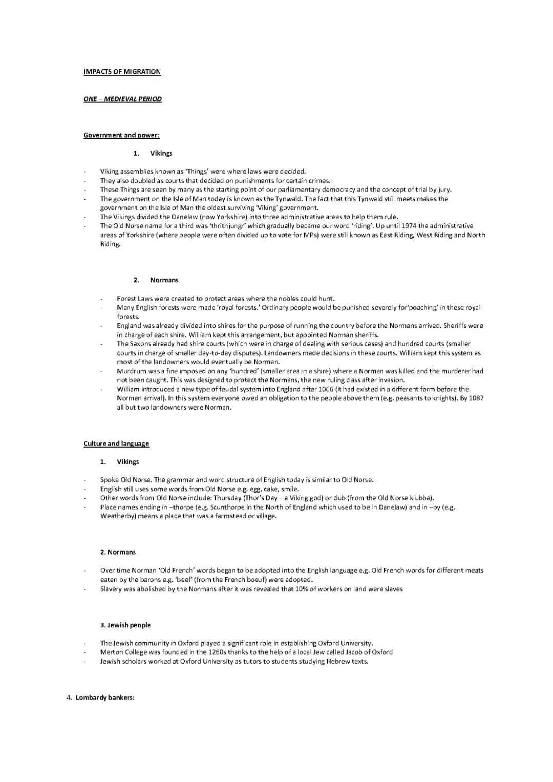 Impacts of Migration in Medieval England: A Student's Guide