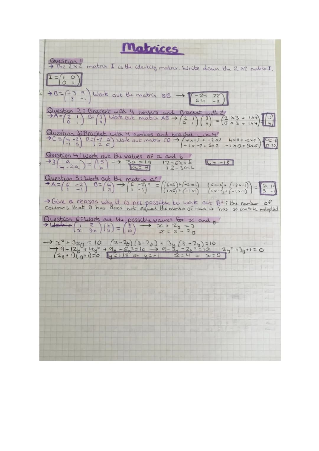Matrices Revision