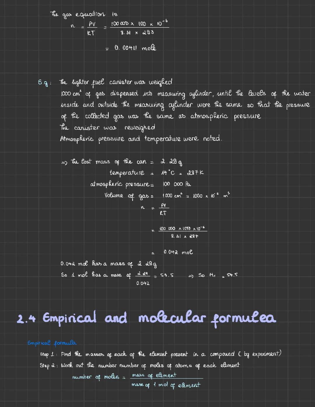 Empirical and molecular formulae