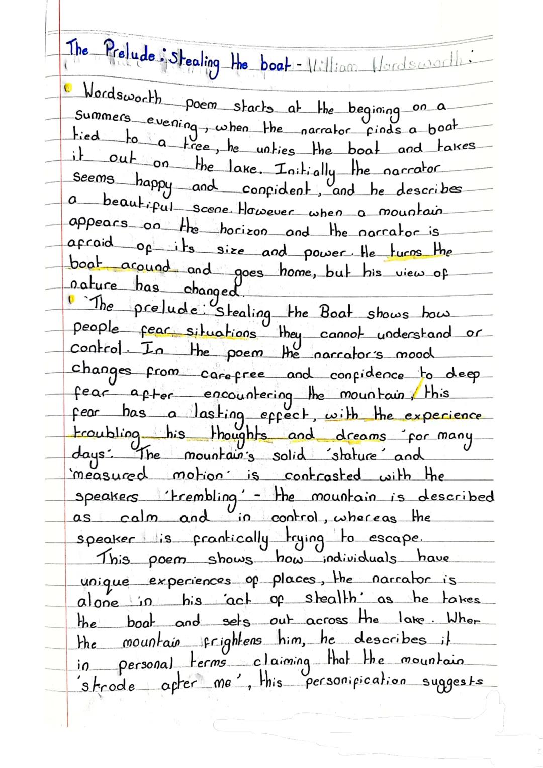 # The Prelude: Stealing the boat - William Wordswoch:

Wordsworth poem starts at the begining on a
Summers evening, when the narrator finds 