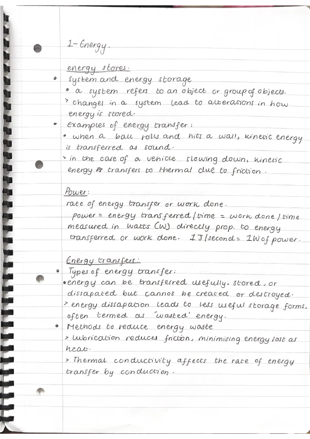 GCSE aqa physics energy + electricity notes 