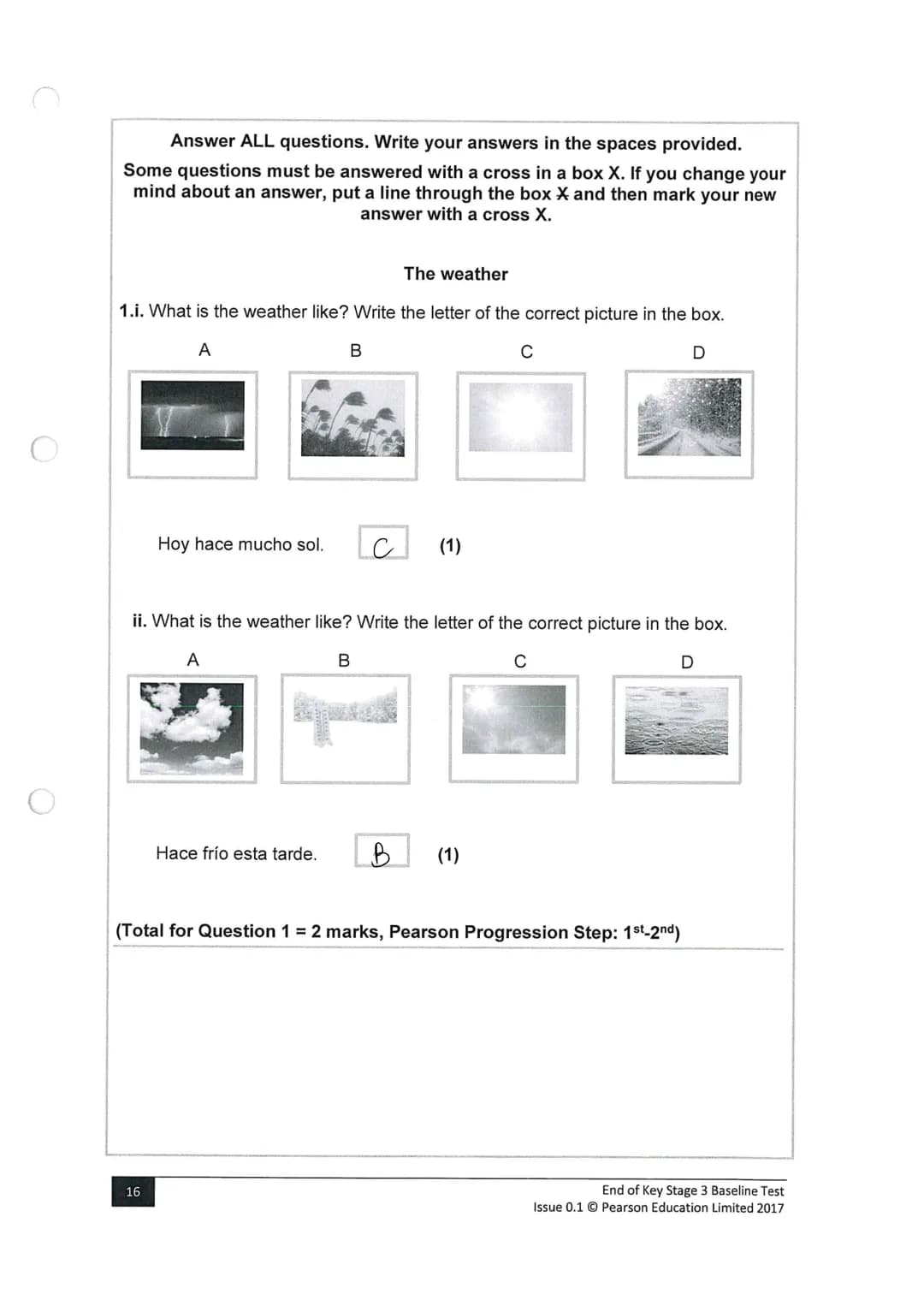Surname
Key Stage 3
Baseline Test: End of KS3
Spanish
Paper 3: Reading
Time: 35 minutes
You must have:
n/a
Instructions
●
●
●
●
Other names
