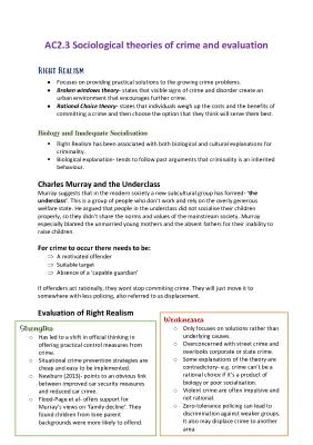 Know AC2.3 Sociological theories of crime- Right and Left Realism  thumbnail