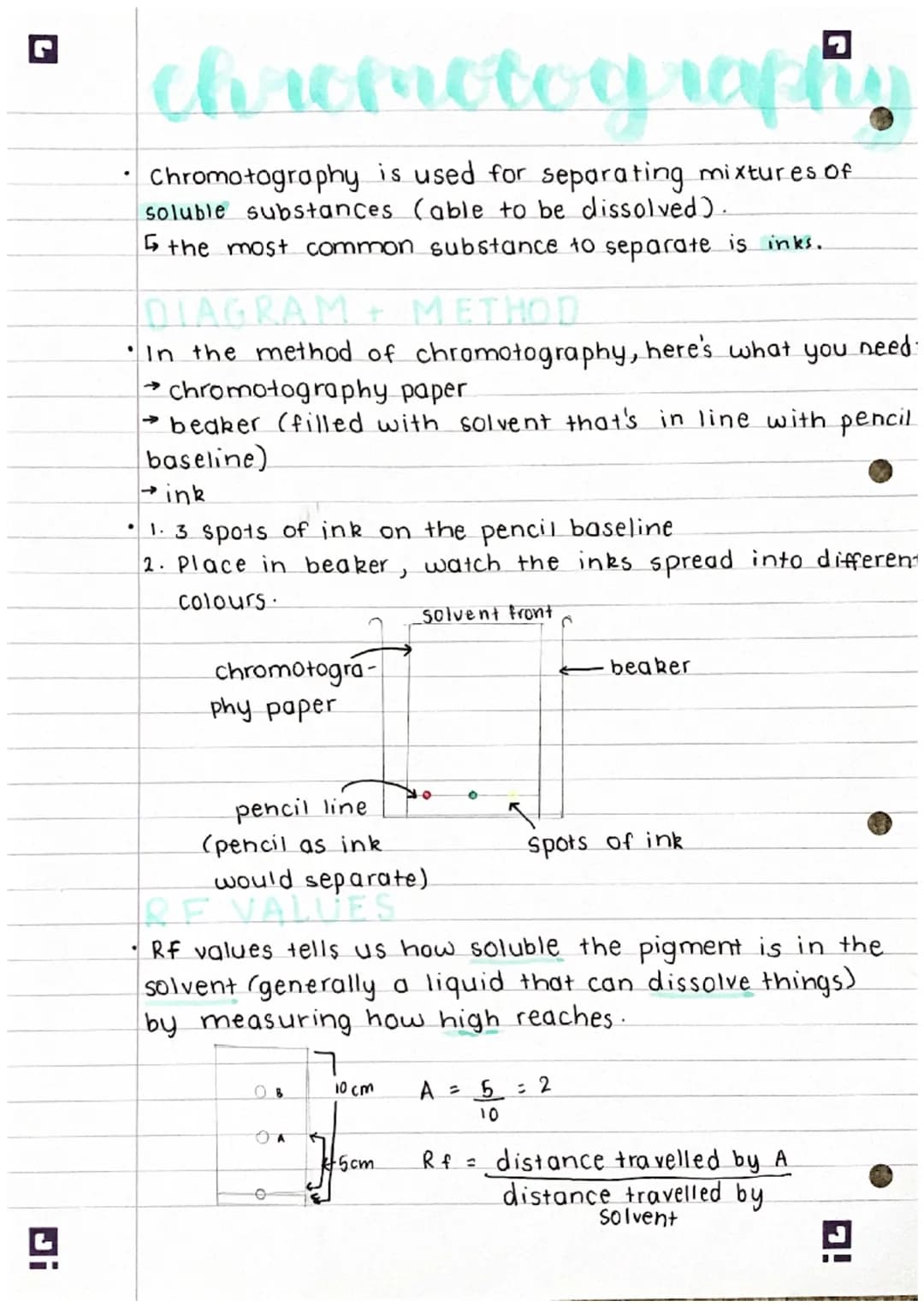 Ji
L
chromotographi
Chromotography is used for separating mixtures of
soluble substances (able to be dissolved).
the most common substance t