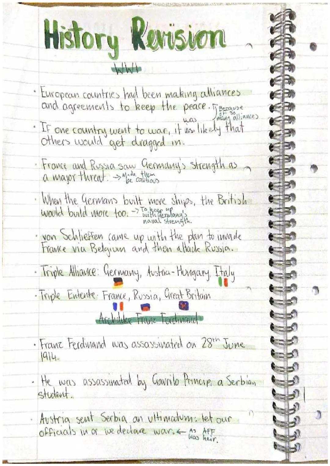 WW1 Notes - History