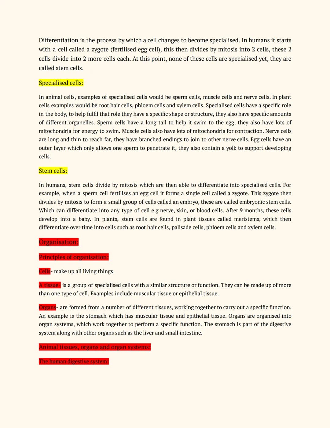 Mia haridy- GCSE revision
Year 11
BIOLOGY
Notes
Cell biology:
Cells can either be prokaryotic or eukaryotic. Eukaryotic cells are found in a
