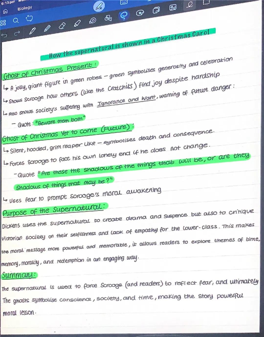 6:12 pm Mon 12 May
Biology
ACC
abc
69%
How is family presented in ACC?
Family is a central theme in A Christmas Carol, used by Dickens
to hi