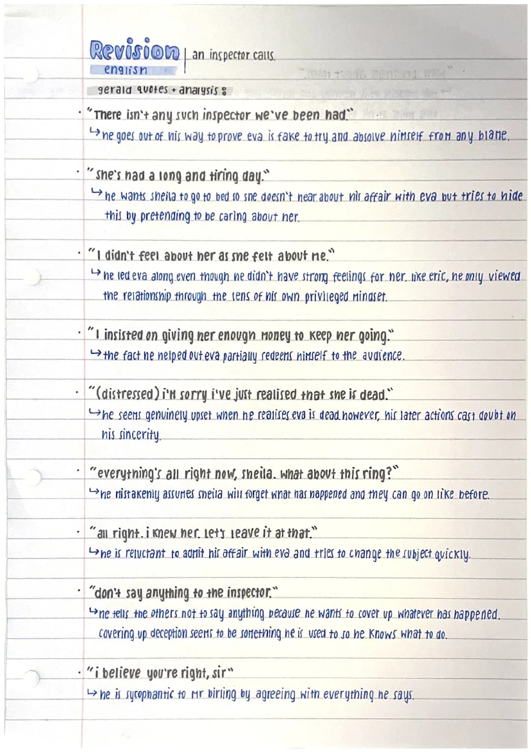 An Inspector Calls - Gerald Quotes & Analysis. 