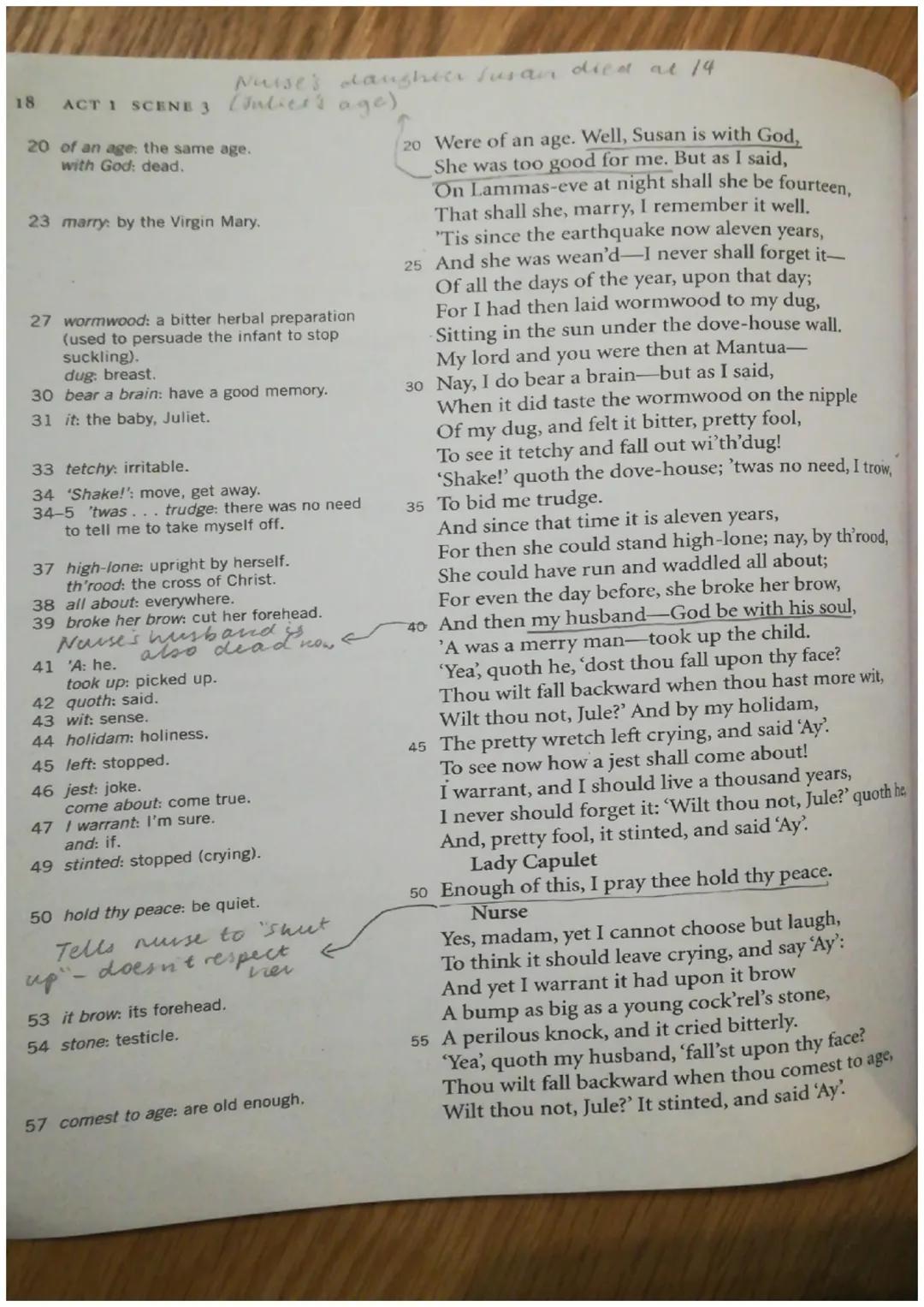 Act 1 Scene 3
Lady Capulet tells Juliet and her Nurse
about Paris and his proposal of marriage.
2 at twelve year old: The Nurse perhaps
lost