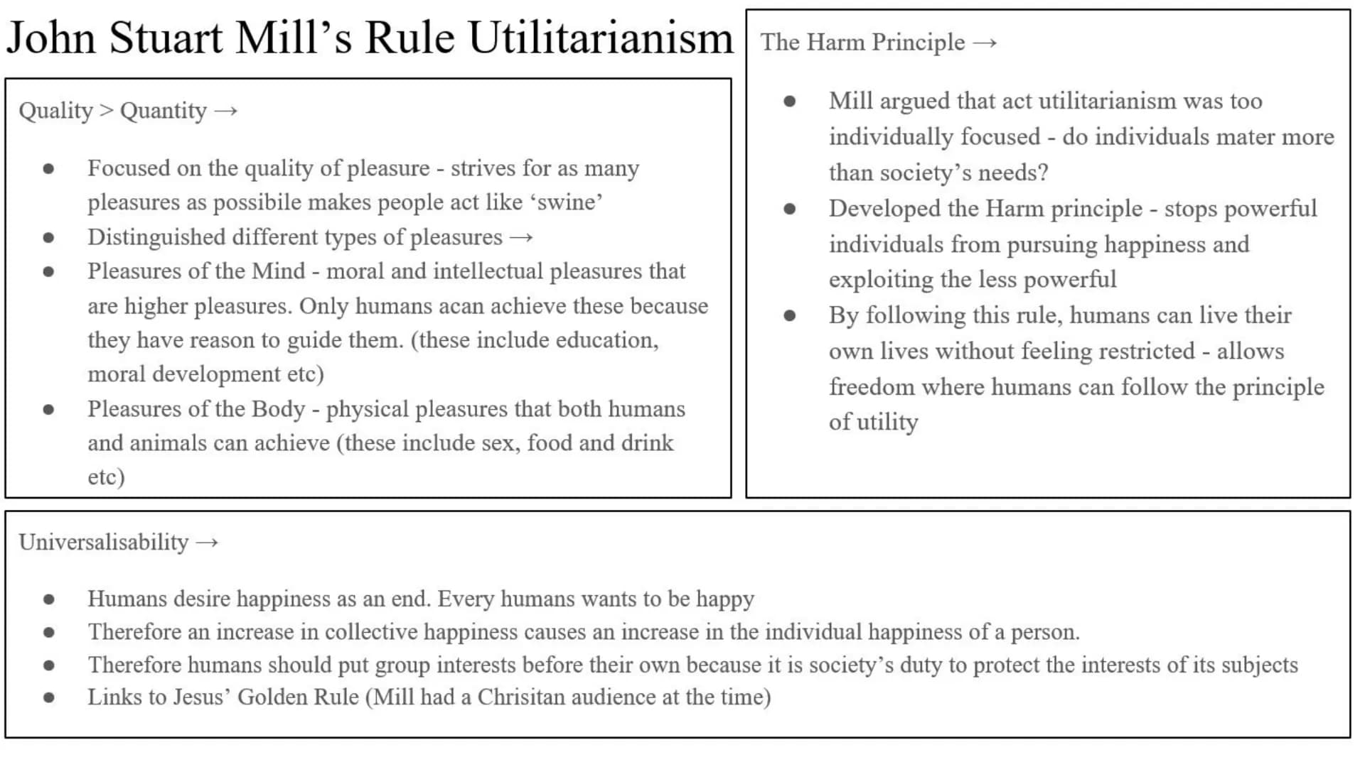 Jeremy Bentham's Act Utilitarianism
The Principle of Utility →
●
Humans seek pleasure and avoid pain- this is the ultimate
right.
What's rig