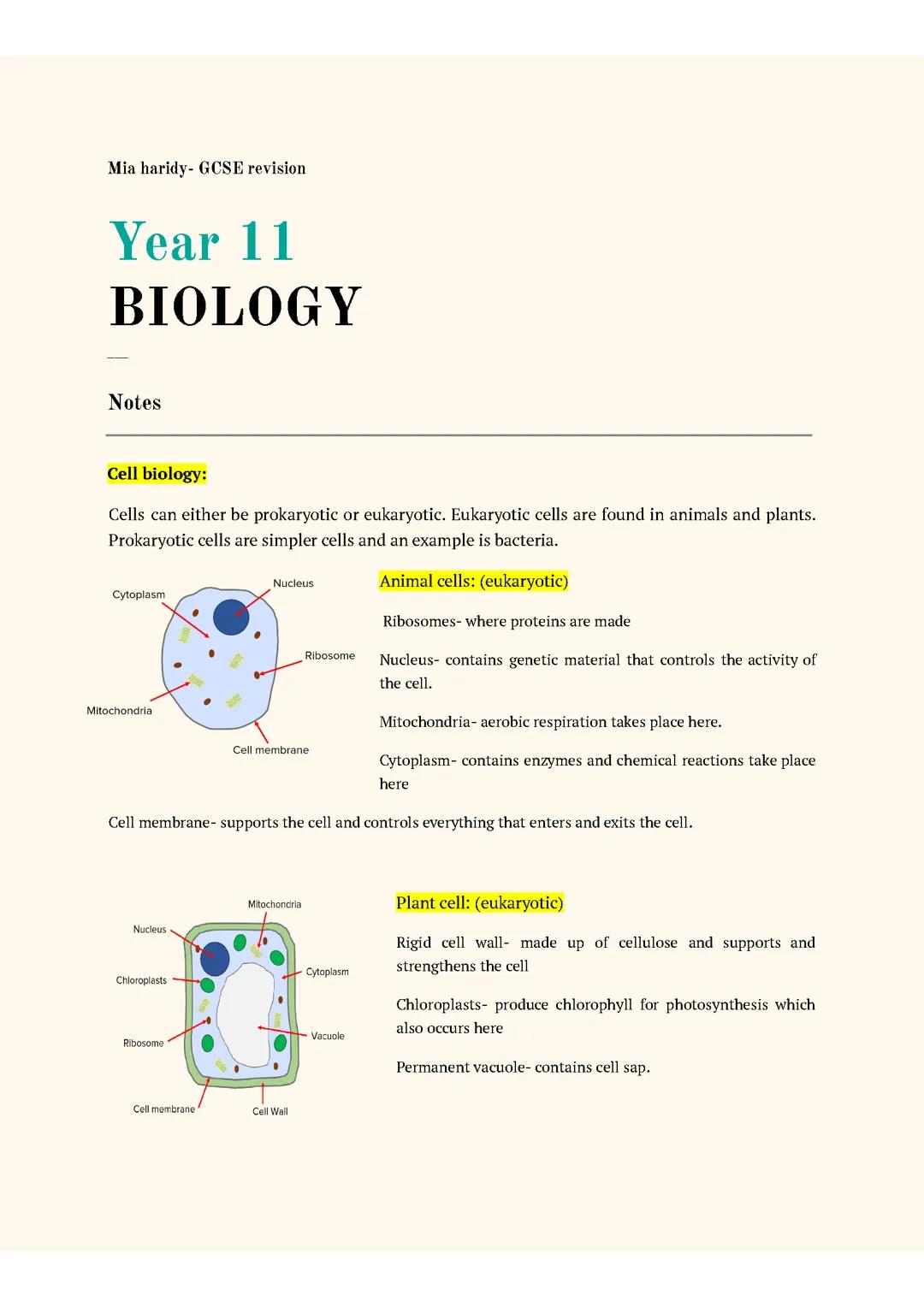 biology paper 2 revision 