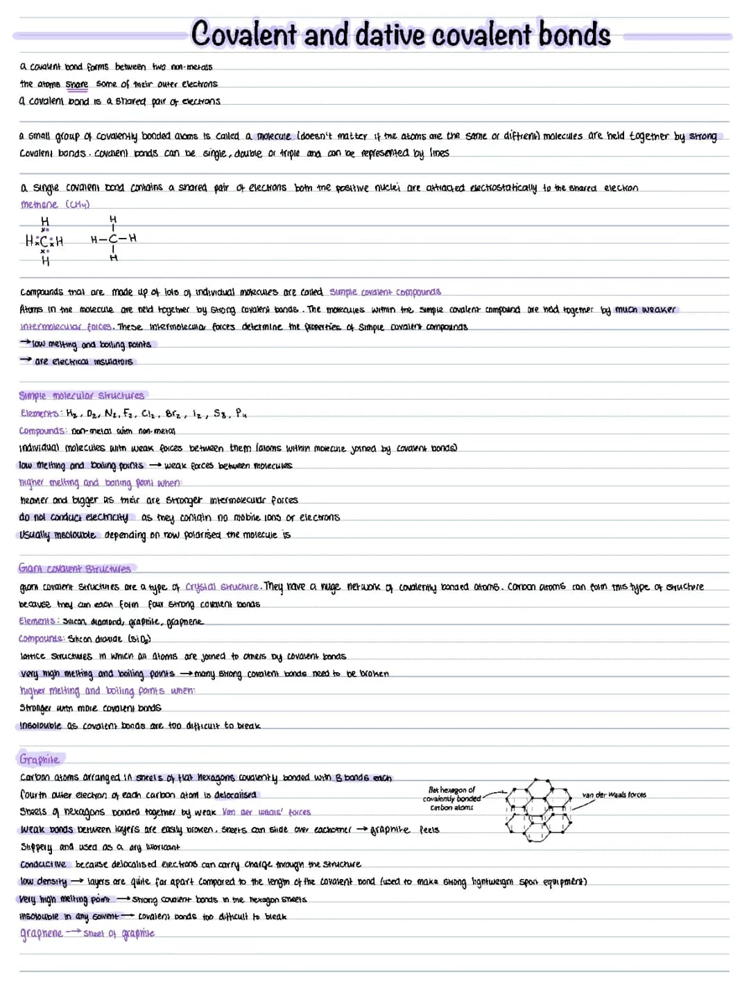 Covalent and dative covalent bonds
