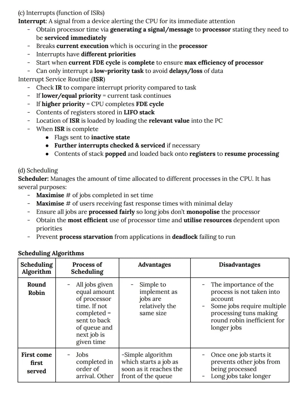 OCR A-Level Computer Science Spec Notes
1.2 Software and software development
1.2.1 Systems Software
(a) Function and purpose of operating s