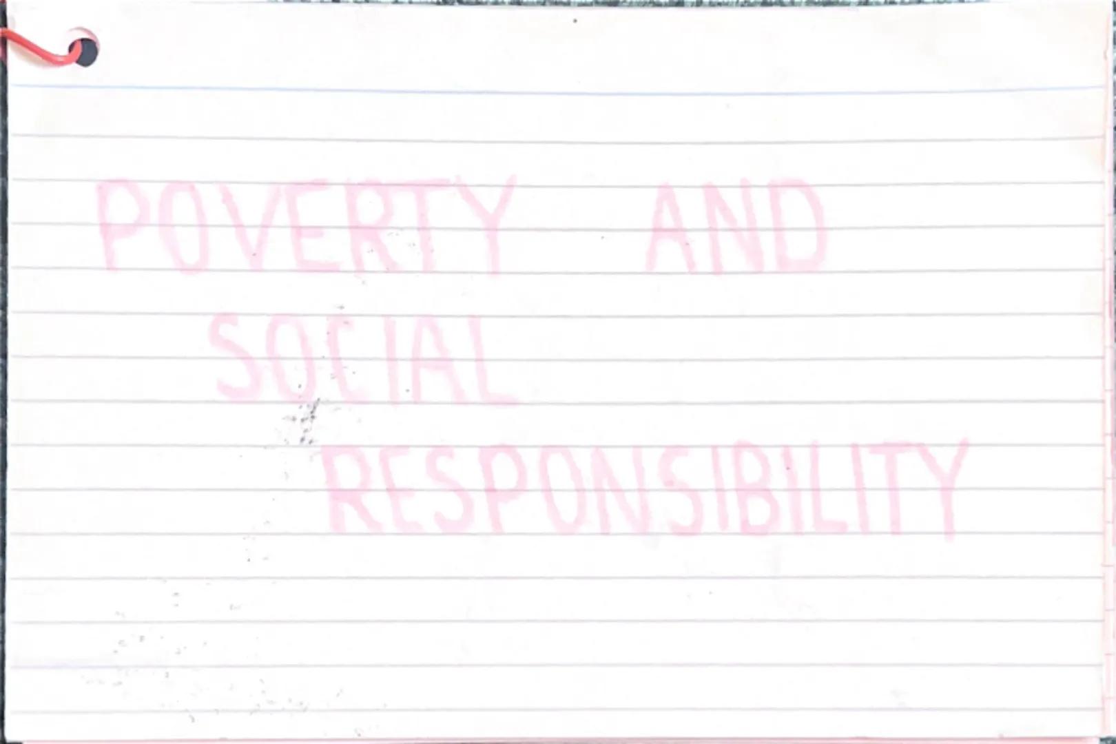 POVERTY AND
SOCIAL
RESPONSIBILITY "He spends Christmas eve eating a "melancholy dinner" in a "melanc
baven"
"Are there no prisons? Are there