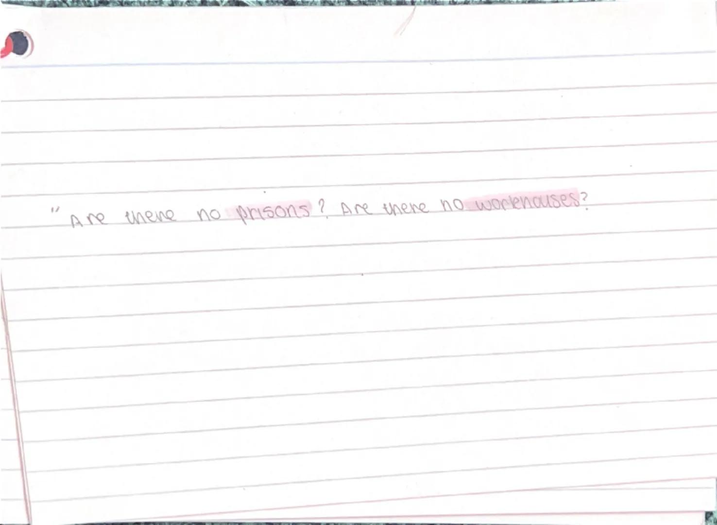 POVERTY AND
SOCIAL
RESPONSIBILITY "He spends Christmas eve eating a "melancholy dinner" in a "melanc
baven"
"Are there no prisons? Are there