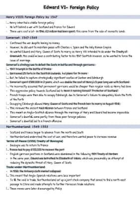 Know Edward VI: Foreign Policy Factsheet (B/A/A*) thumbnail