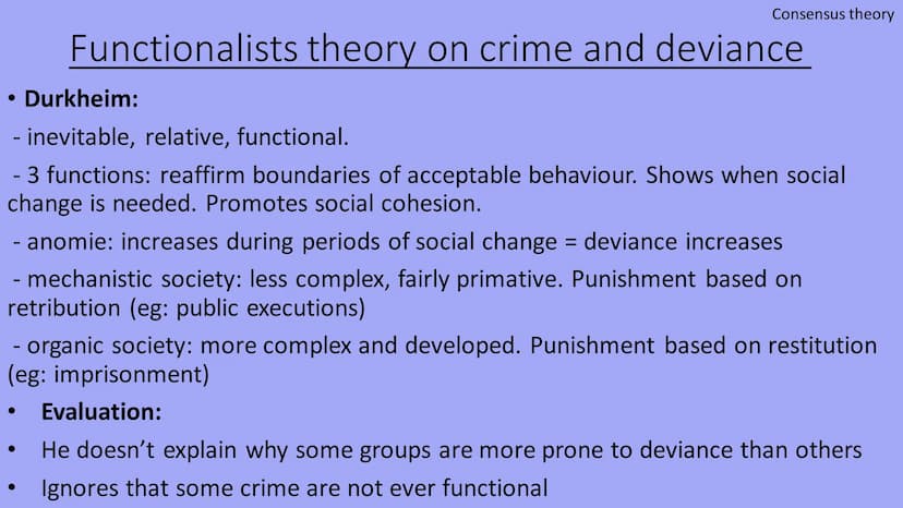 Crime And Deviance
A-Level sociology
Knowunity username: grack69 Definitions
- Crime - defined as behaviour that breaks the laws of society
