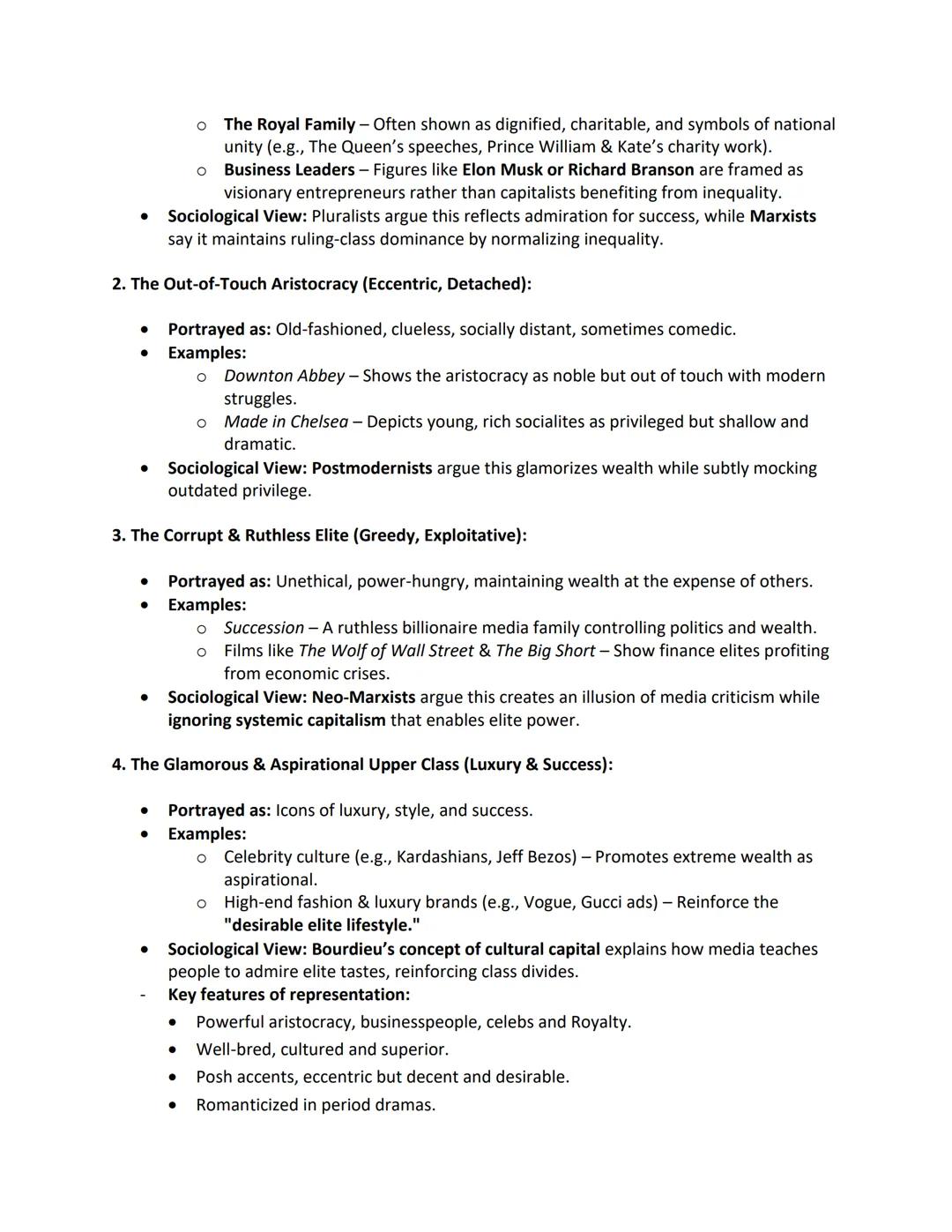 --- OCR Start ---
Social Class:
Topic 4 - The Media and Representations of Social Groups:
Social Class = a group of people who share a simil