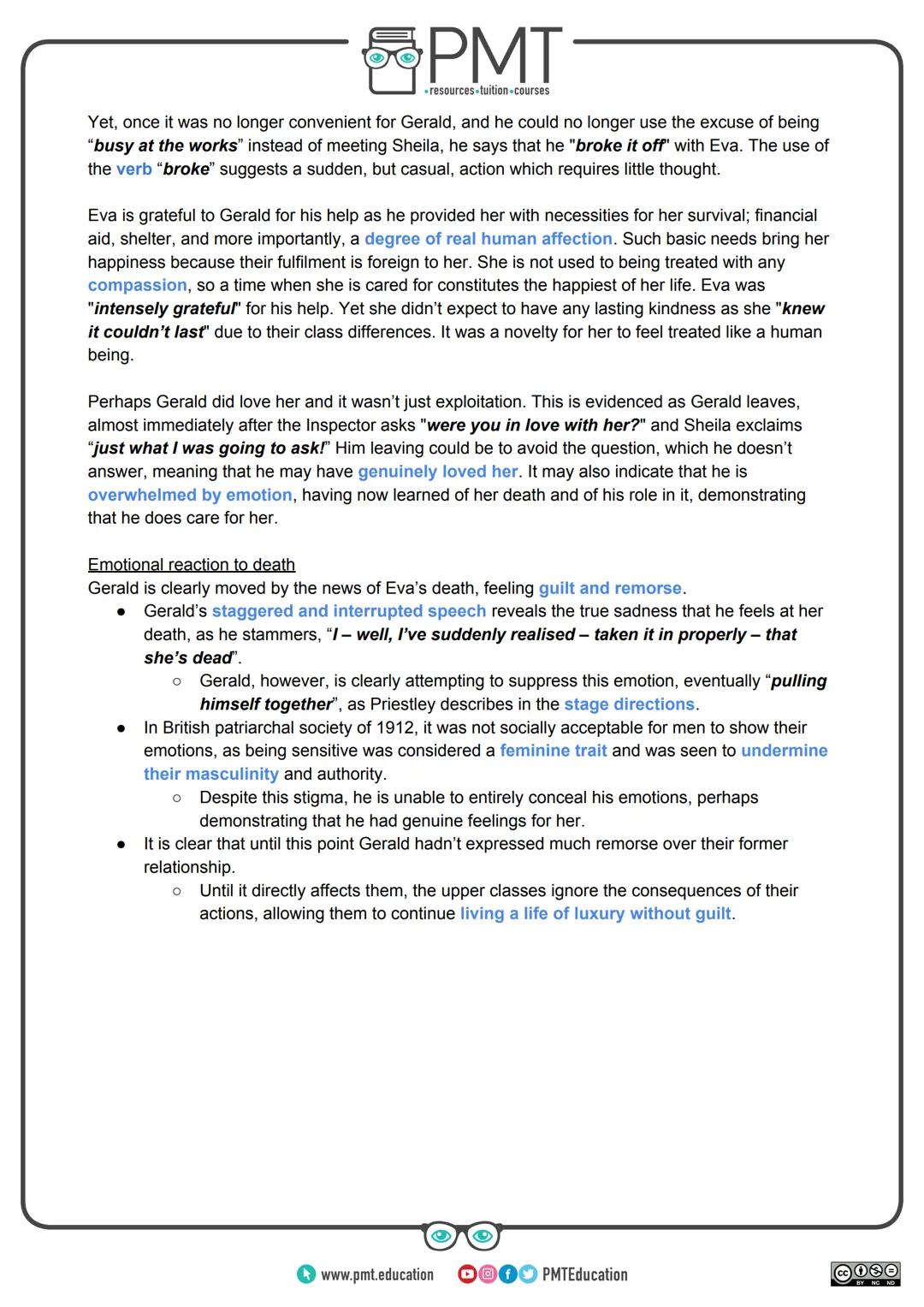 PMT
-resources-tuition-courses

# Edexcel English Literature GCSE

## An Inspector Calls: Character Profile

*Eva Smith*

This work by PMT E