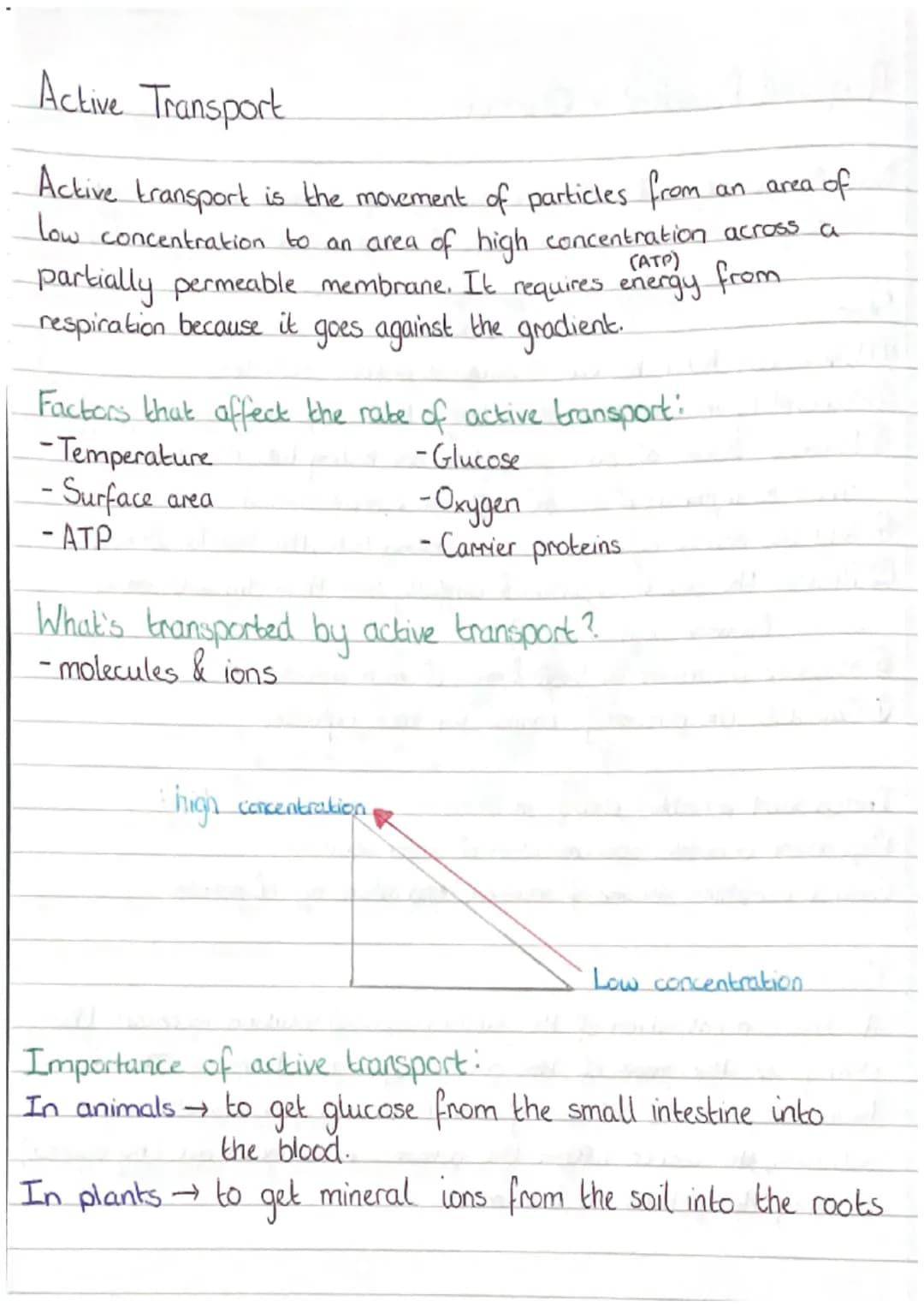 Diffusion
Diffusion is the movement of particles from. an area of high
concentration to an area of low concentration.
• Factors that affect 