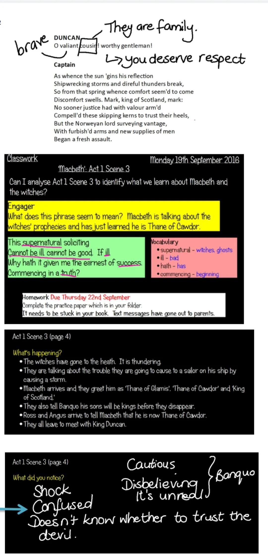 Key Vocabulary
prophesy: a prediction about the future
Thane: Lord

# The Three Witches
The three witches open the play.
They meet Macbeth o