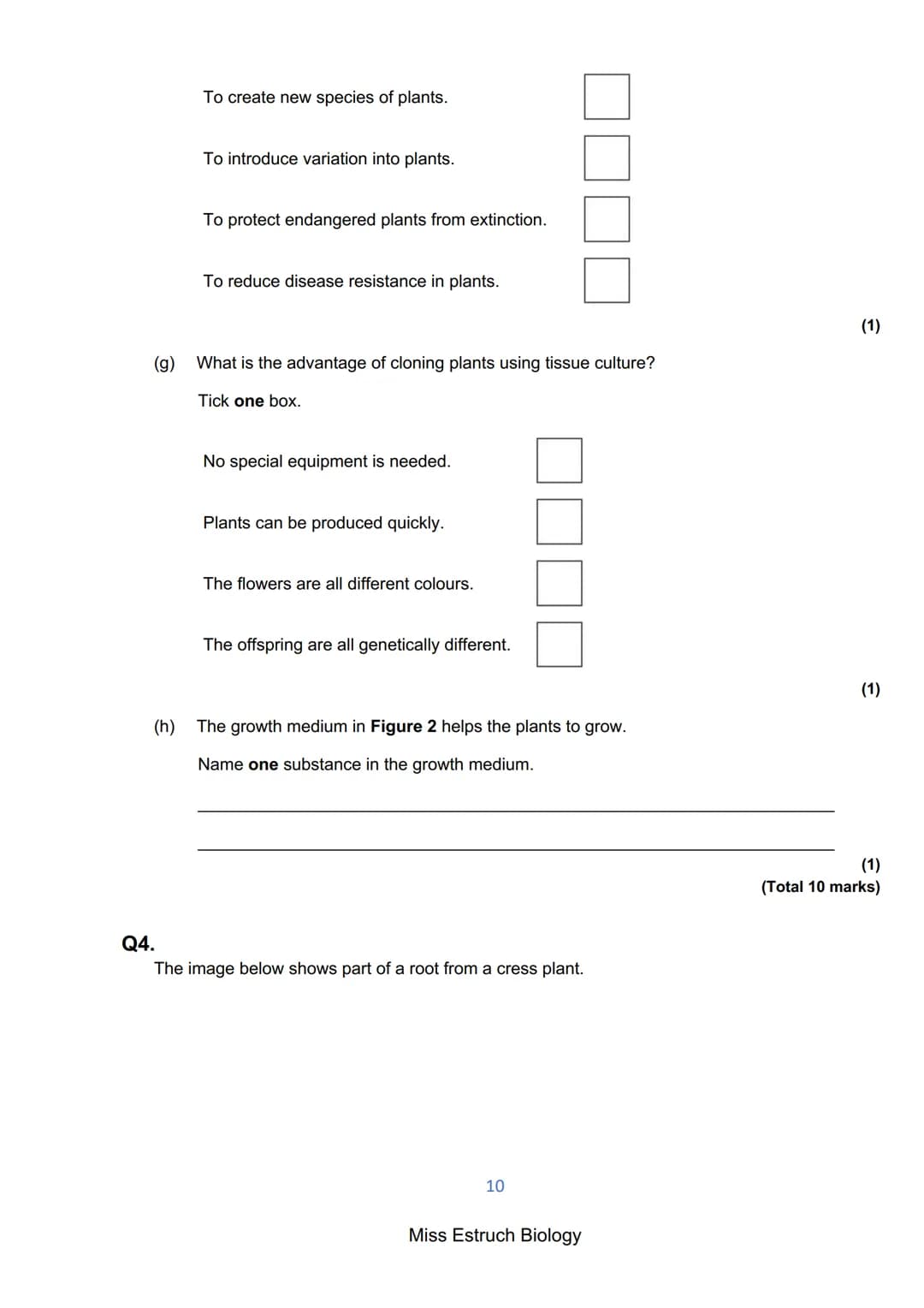 Exams 2022
GCSE Biology Higher Tier Paper 1
156 marks
miss
ESTRUCH
BIOLOGY
1
Miss Estruch Biology Q1.
This question is about cells.
(a) Figu