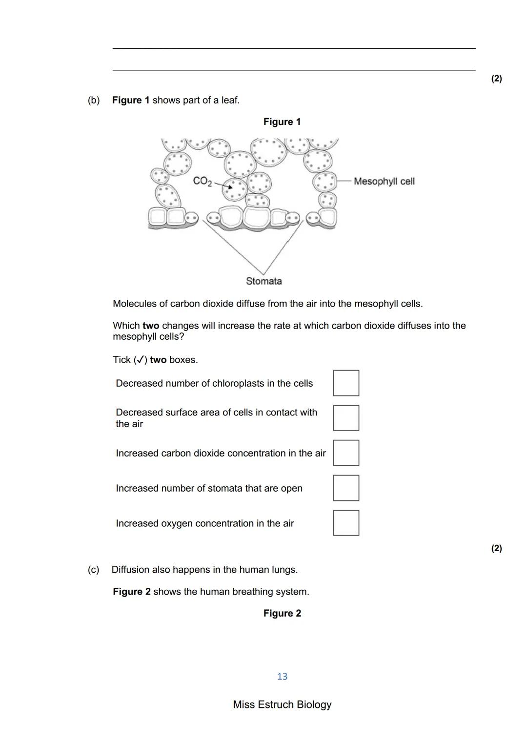 Exams 2022
GCSE Biology Higher Tier Paper 1
156 marks
miss
ESTRUCH
BIOLOGY
1
Miss Estruch Biology Q1.
This question is about cells.
(a) Figu