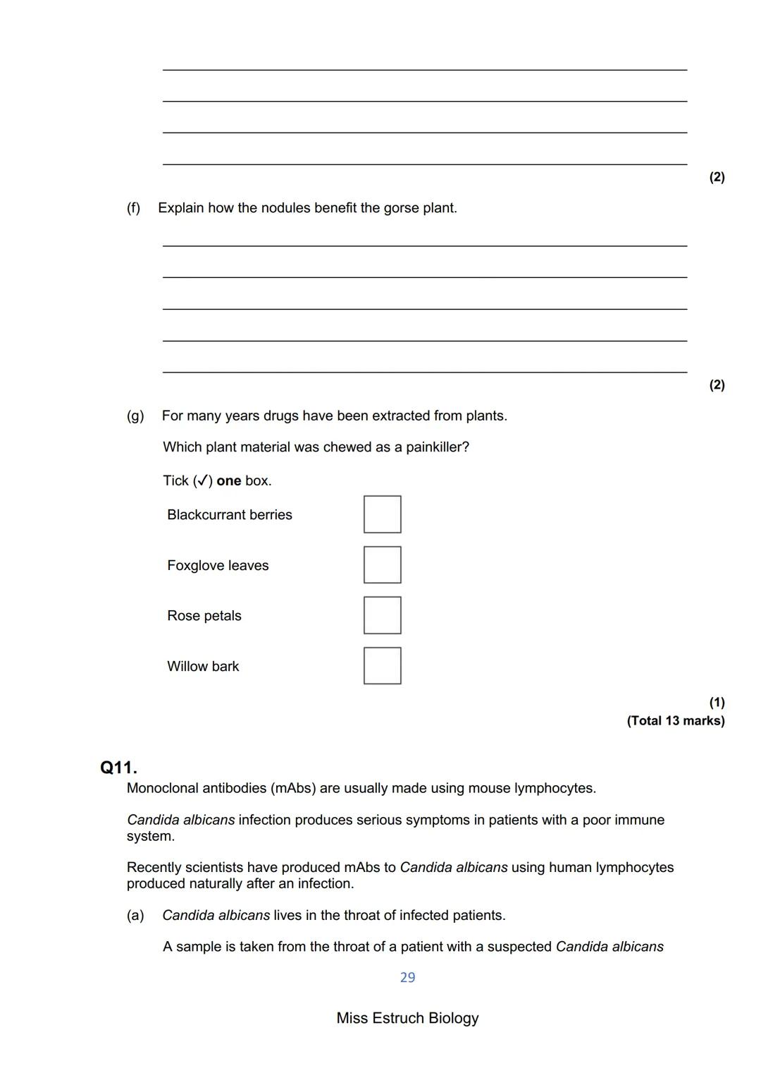 Exams 2022
GCSE Biology Higher Tier Paper 1
156 marks
miss
ESTRUCH
BIOLOGY
1
Miss Estruch Biology Q1.
This question is about cells.
(a) Figu