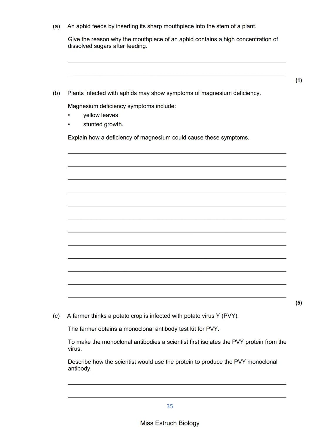 Exams 2022
GCSE Biology Higher Tier Paper 1
156 marks
miss
ESTRUCH
BIOLOGY
1
Miss Estruch Biology Q1.
This question is about cells.
(a) Figu