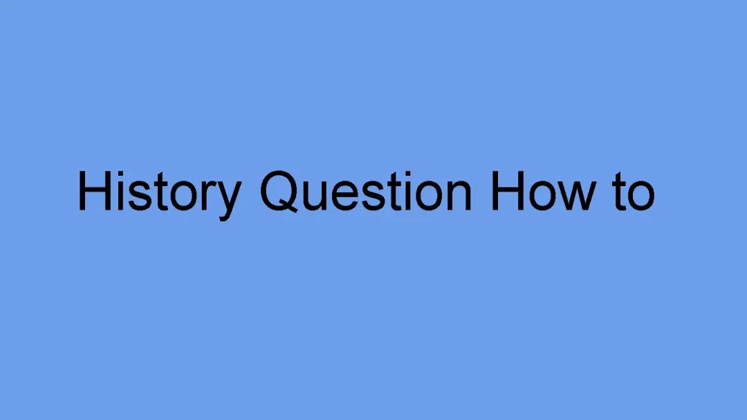 How To for National 5 History Exam Questions 