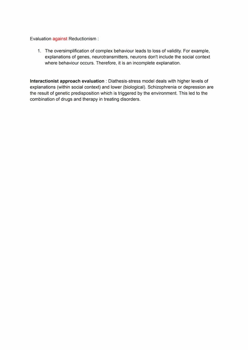 
<p>Reductionism refers to analyzing human behavior by breaking it down into parts. There are various levels of explanation for reductionism