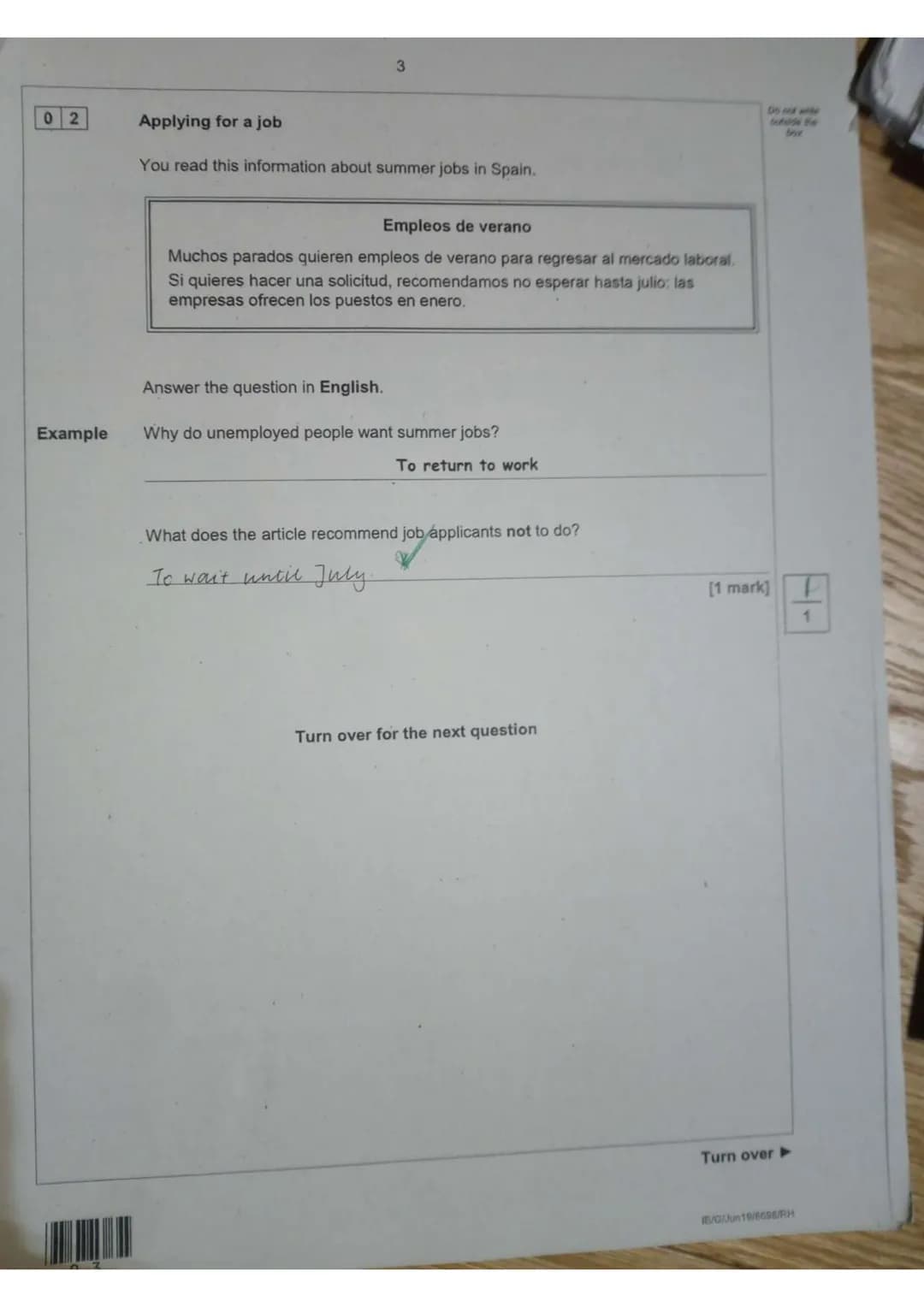 GCSE Spanish
Higher tier
Paper 3 Reading
Time allowed: 1 hour
Materials
You will need no other materials.
Instructions
• Use black ink or bl